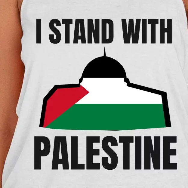 Free Palestine Gaza Flag I Stand With Palestine Freedom Women's Knotted Racerback Tank