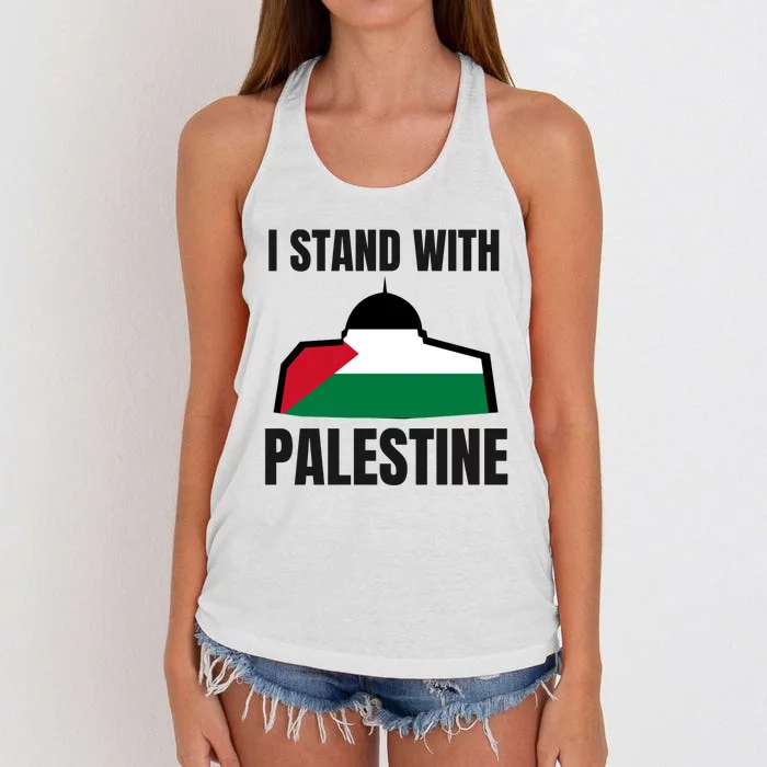 Free Palestine Gaza Flag I Stand With Palestine Freedom Women's Knotted Racerback Tank