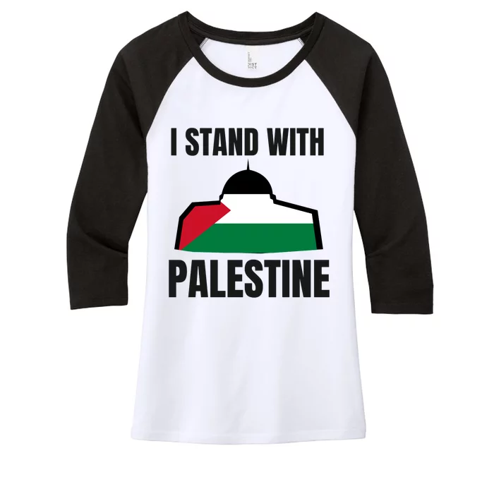 Free Palestine Gaza Flag I Stand With Palestine Freedom Women's Tri-Blend 3/4-Sleeve Raglan Shirt