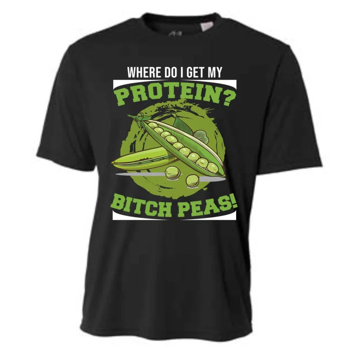 Fitness Pun Gift Where Do I Get My Protein? Protein Peas Gift Cooling Performance Crew T-Shirt