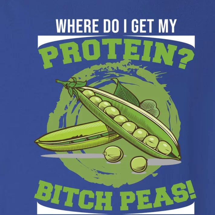 Fitness Pun Gift Where Do I Get My Protein? Protein Peas Gift Toddler Long Sleeve Shirt