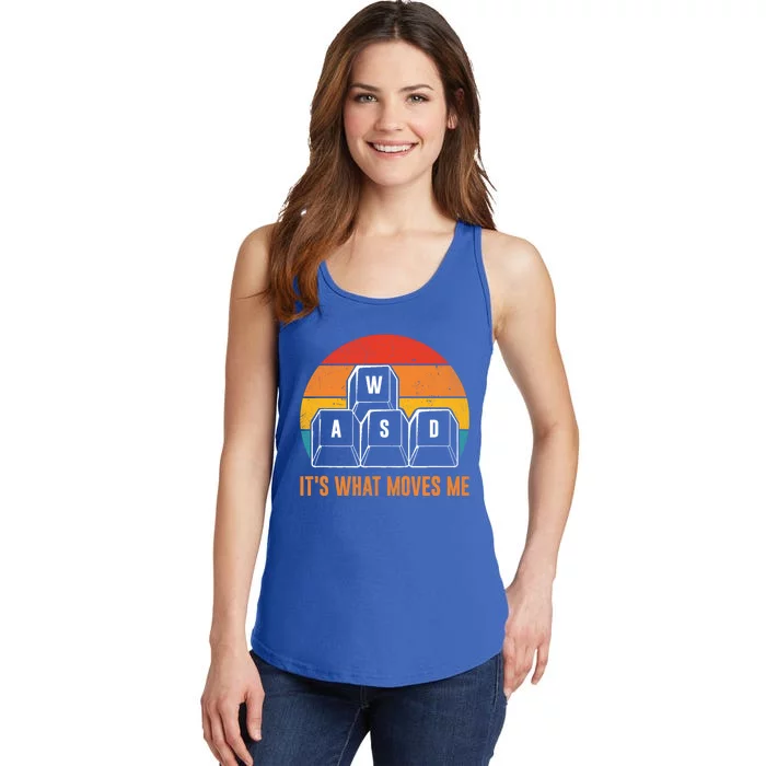 Funny Pc Gamer Computer Nerd Gift Wasd Its What Moves Me Meaningful Gift Ladies Essential Tank