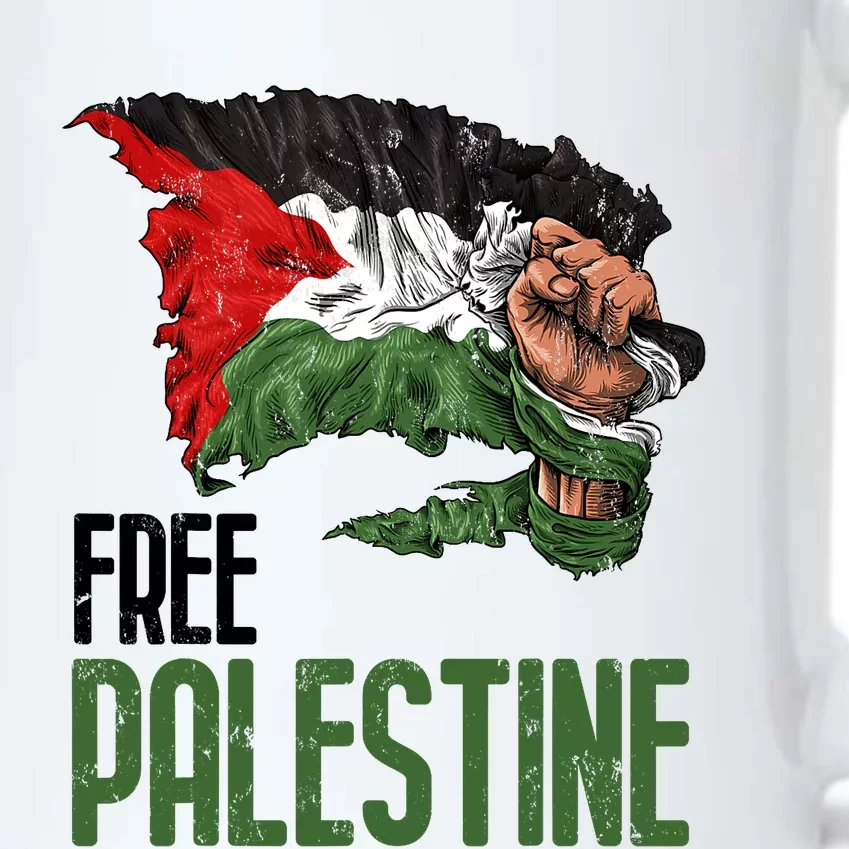 Free Palestine Gaza Flag Arabic Freedom Distressed Strength Black Color Changing Mug