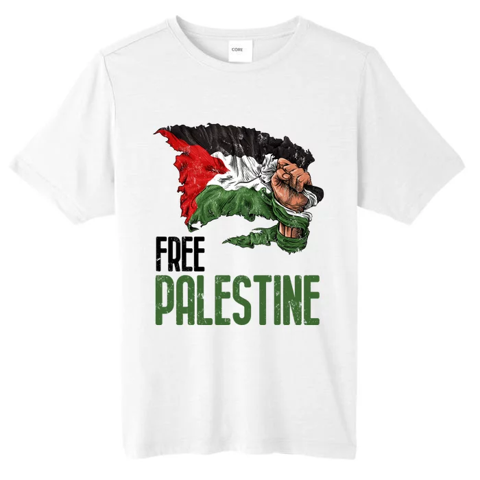 Free Palestine Gaza Flag Arabic Freedom Distressed Strength ChromaSoft Performance T-Shirt