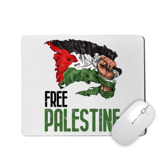 Free Palestine Gaza Flag Arabic Freedom Distressed Strength Mousepad