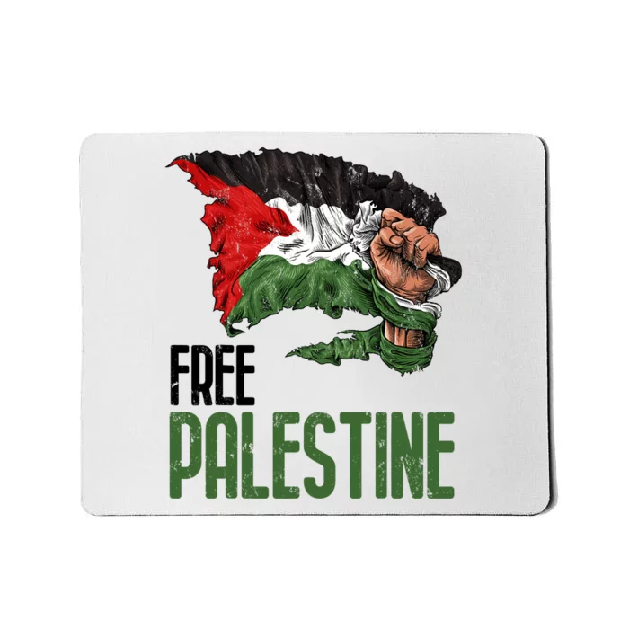 Free Palestine Gaza Flag Arabic Freedom Distressed Strength Mousepad