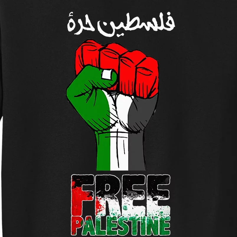 Free Palestine Gaza Arabic Support Palestinian Flag Sweatshirt