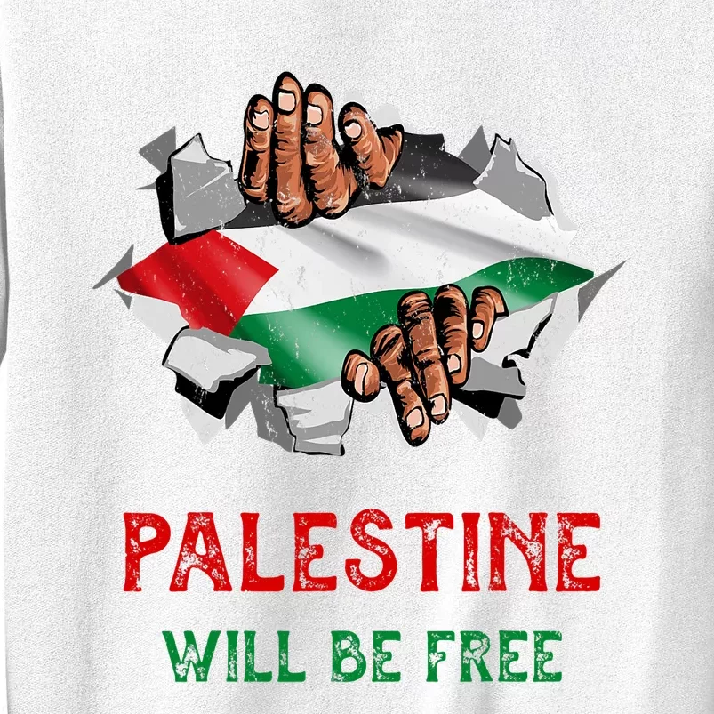 Free Palestine Gaza Flag Arabic Freedom Distressed Vintage Sweatshirt