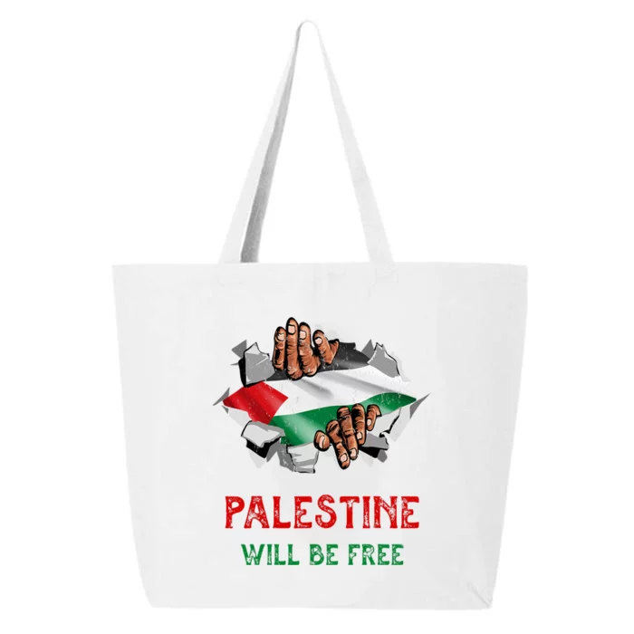 Free Palestine Gaza Flag Arabic Freedom Distressed Vintage 25L Jumbo Tote