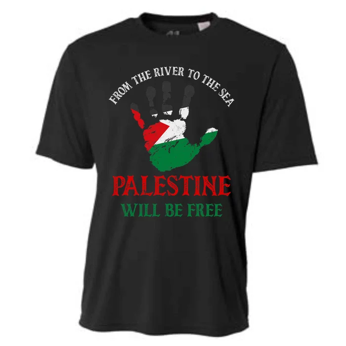 Free Palestine Gaza Flag Arabic Palestine Will Be Free Cooling Performance Crew T-Shirt