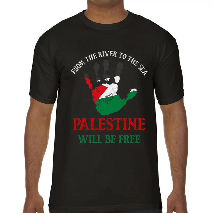 Free Palestine Gaza Flag Arabic Palestine Will Be Free Comfort Colors T-Shirt