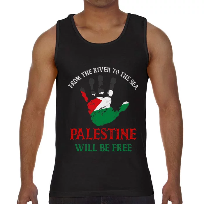 Free Palestine Gaza Flag Arabic Palestine Will Be Free Comfort Colors® Tank Top