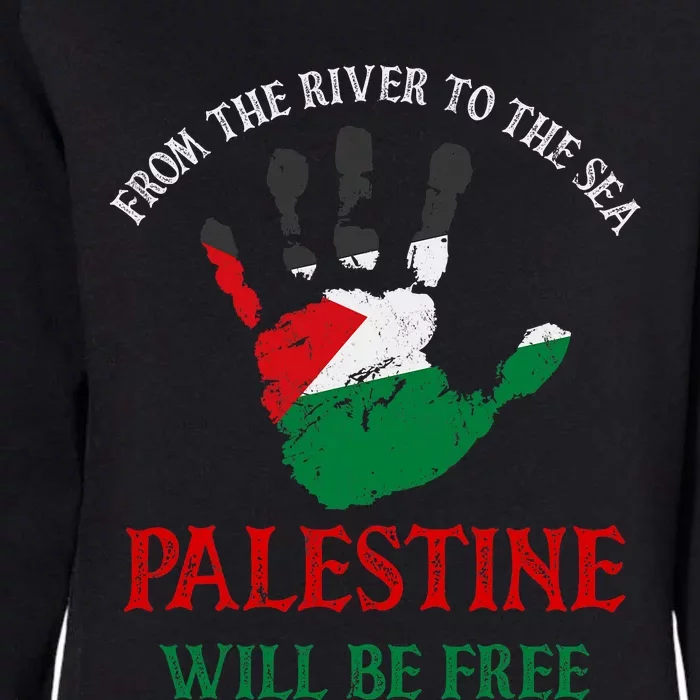 Free Palestine Gaza Flag Arabic Palestine Will Be Free Womens California Wash Sweatshirt