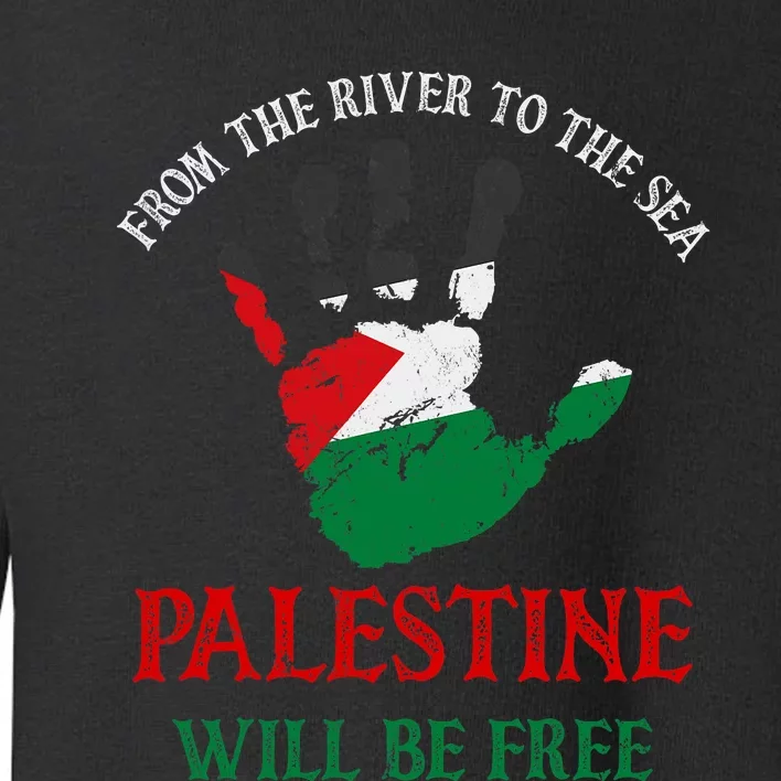 Free Palestine Gaza Flag Arabic Palestine Will Be Free Toddler Sweatshirt