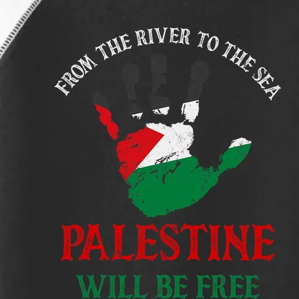 Free Palestine Gaza Flag Arabic Palestine Will Be Free Toddler Fine Jersey T-Shirt