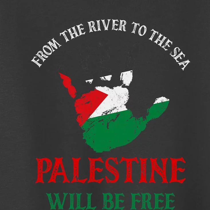 Free Palestine Gaza Flag Arabic Palestine Will Be Free Toddler T-Shirt