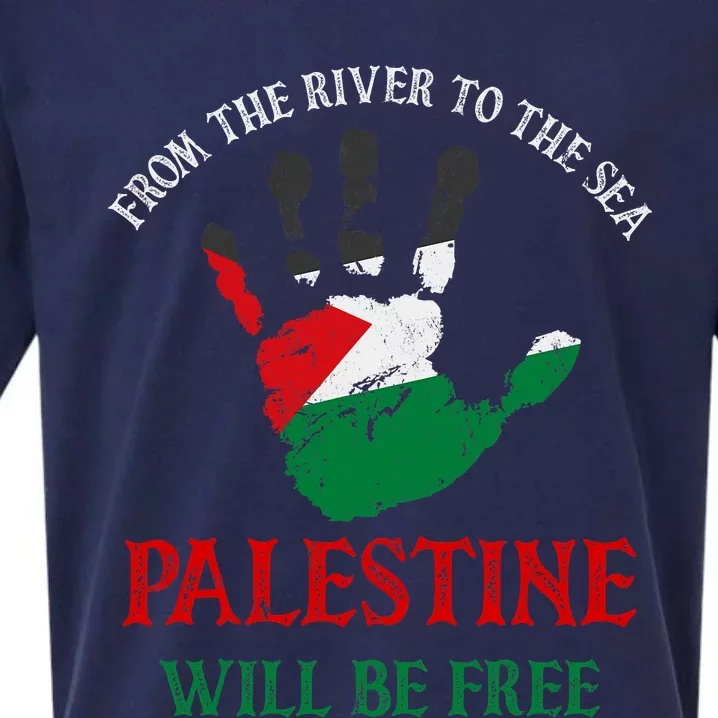 Free Palestine Gaza Flag Arabic Palestine Will Be Free Sueded Cloud Jersey T-Shirt