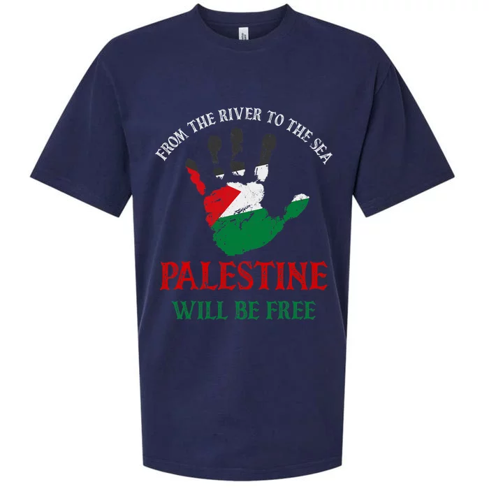 Free Palestine Gaza Flag Arabic Palestine Will Be Free Sueded Cloud Jersey T-Shirt