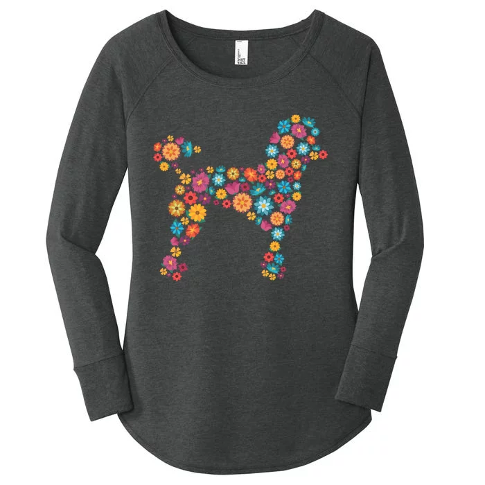 Flower Poodle Gift Women's Perfect Tri Tunic Long Sleeve Shirt