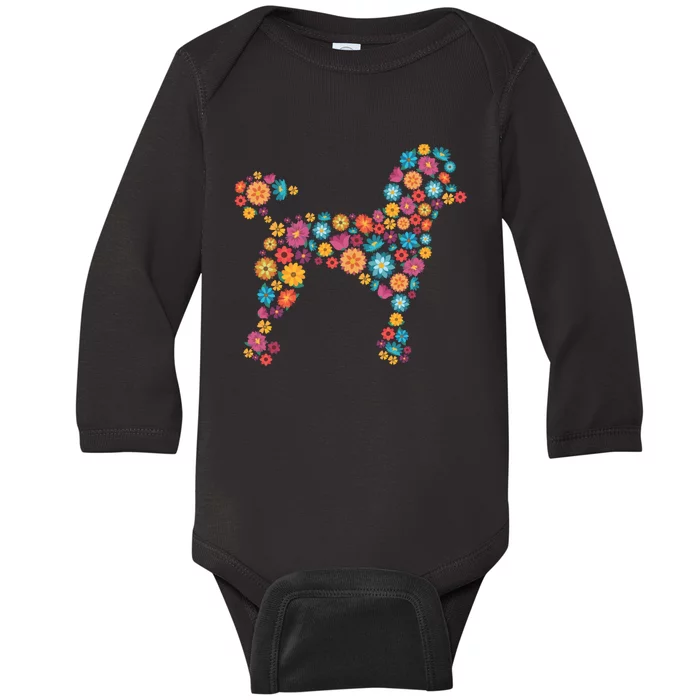 Flower Poodle Gift Baby Long Sleeve Bodysuit