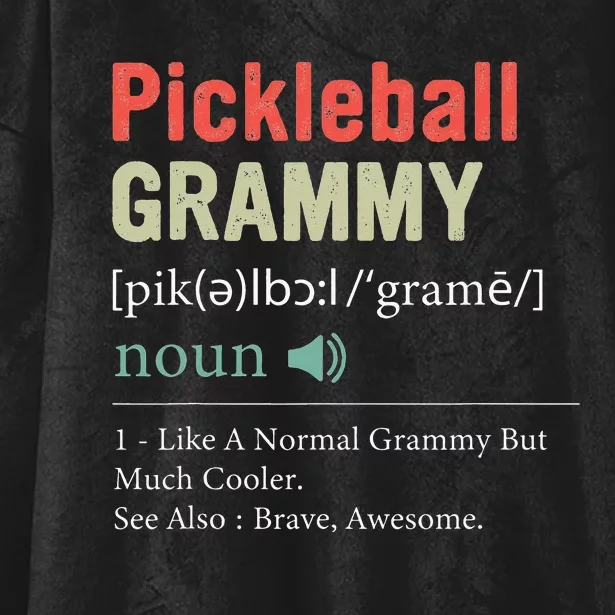 Funny Pickleball Grammy Definition Mother's Day Hooded Wearable Blanket