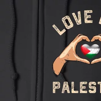 Free Palestine Gaza Flag Arabic Freedom Distressed Love Full Zip Hoodie