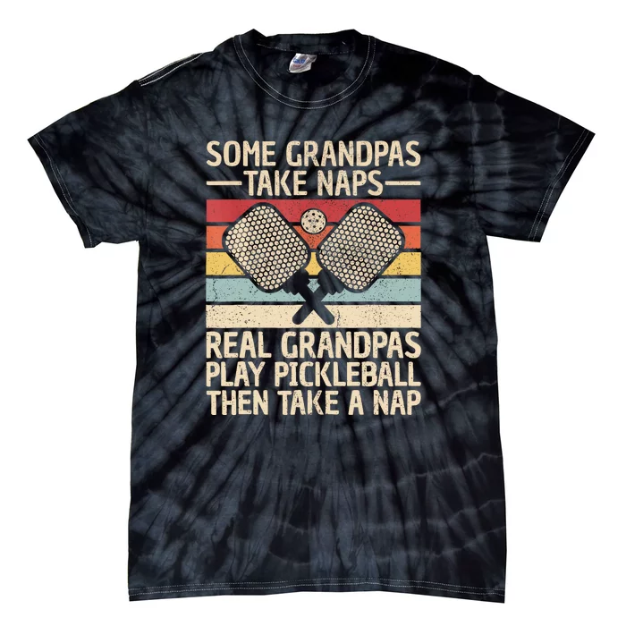 Funny Pickleball Grandpa Pickleball Player Vintage Pickleball Lovers Gift Tie-Dye T-Shirt