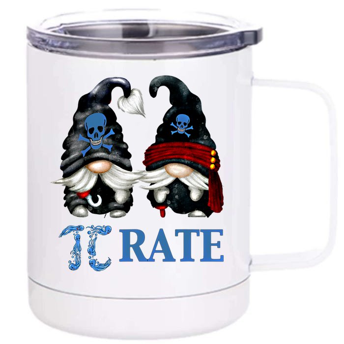 Funny Pirate Gnome Octopus Pi Day Symbol For Math Teacher Cute Gift Front & Back 12oz Stainless Steel Tumbler Cup