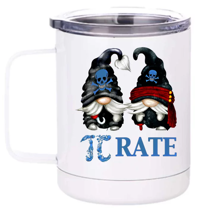 Funny Pirate Gnome Octopus Pi Day Symbol For Math Teacher Cute Gift Front & Back 12oz Stainless Steel Tumbler Cup