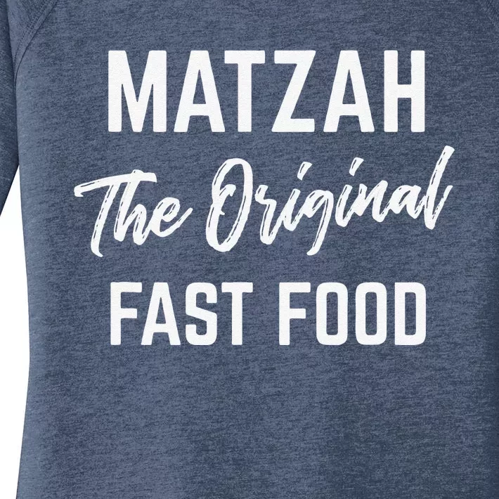 Funny Passover Gift Matzah The Original Fast Food Matzo Ball Women's Perfect Tri Tunic Long Sleeve Shirt