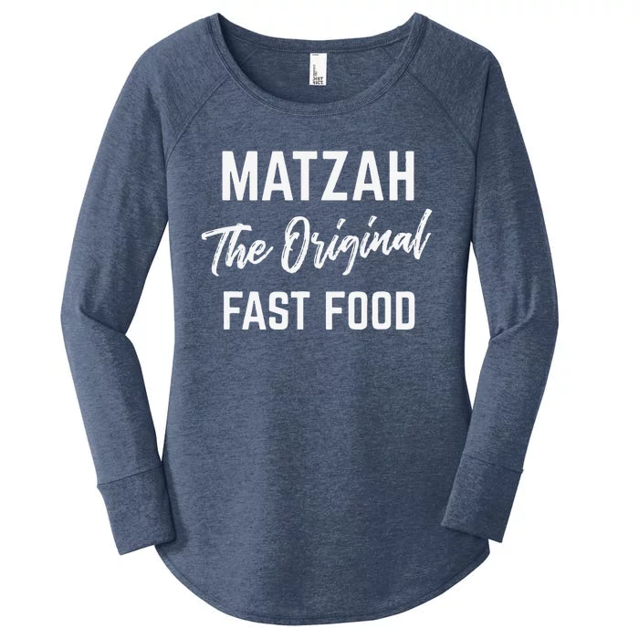 Funny Passover Gift Matzah The Original Fast Food Matzo Ball Women's Perfect Tri Tunic Long Sleeve Shirt