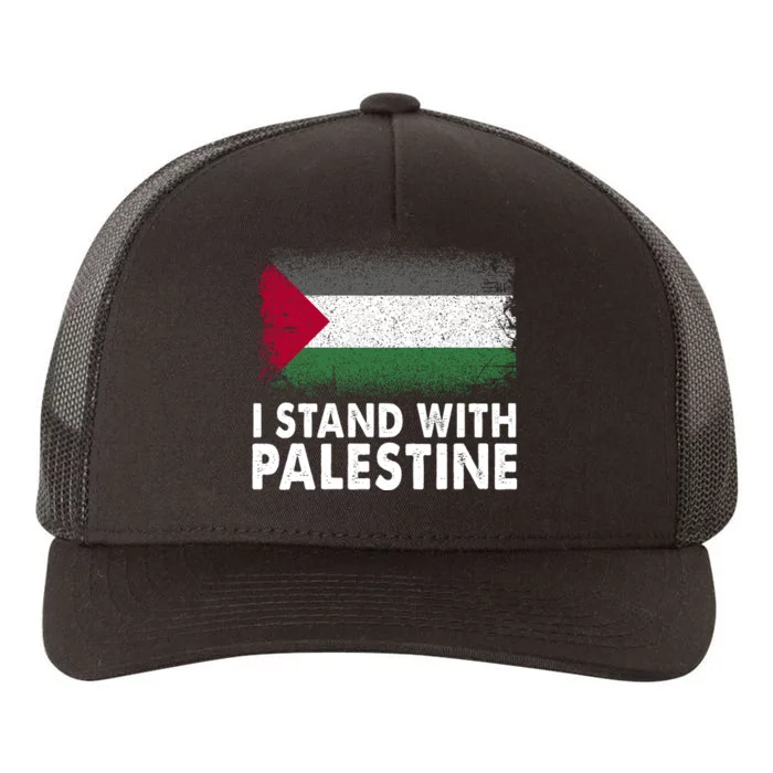 Free Palestine Gaza Palestinian Flag Yupoong Adult 5-Panel Trucker Hat