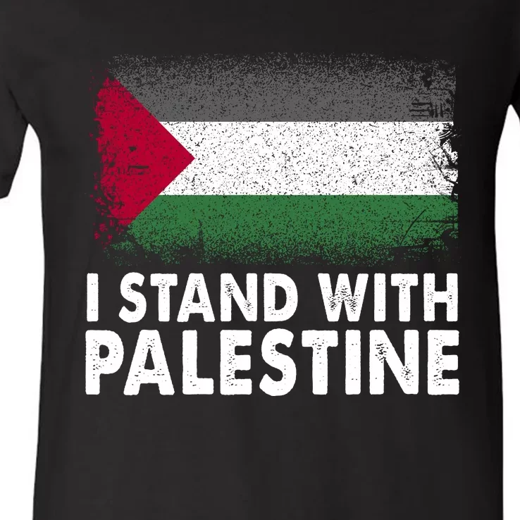 Free Palestine Gaza Palestinian Flag V-Neck T-Shirt