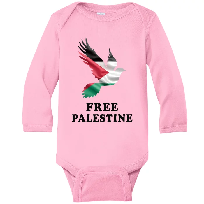 Free Palestine Gaza Freedom Baby Long Sleeve Bodysuit