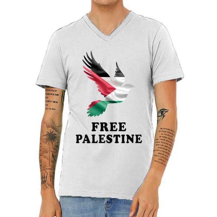 Free Palestine Gaza Freedom V-Neck T-Shirt