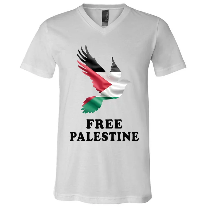 Free Palestine Gaza Freedom V-Neck T-Shirt