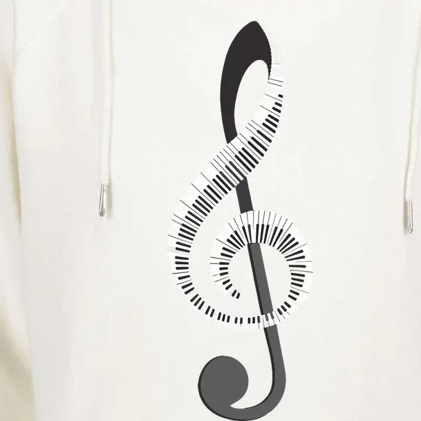 Funny Piano Gift For Men Women Cool Treble Clef Musical Note Womens Funnel Neck Pullover Hood