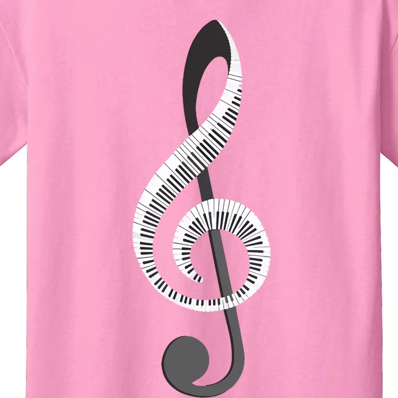 Funny Piano Gift For Men Women Cool Treble Clef Musical Note Kids T-Shirt