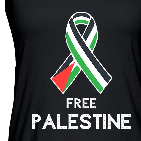 Free Palestine Gaza Palestinian Flag Ladies Essential Flowy Tank