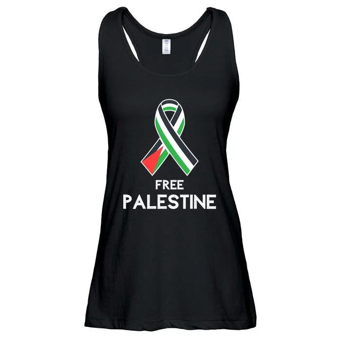 Free Palestine Gaza Palestinian Flag Ladies Essential Flowy Tank