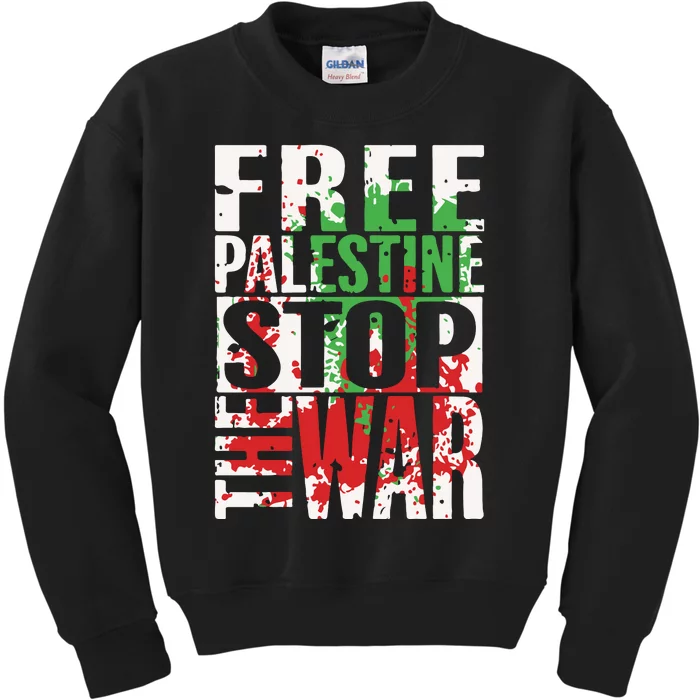 Free Palestine Gaza Freedom End Israeli Occupation Kids Sweatshirt