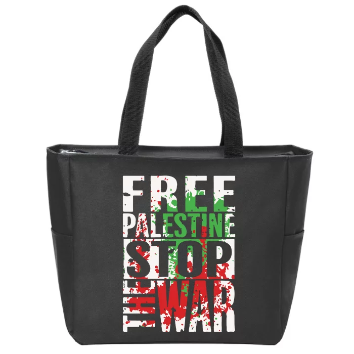 Free Palestine Gaza Freedom End Israeli Occupation Zip Tote Bag