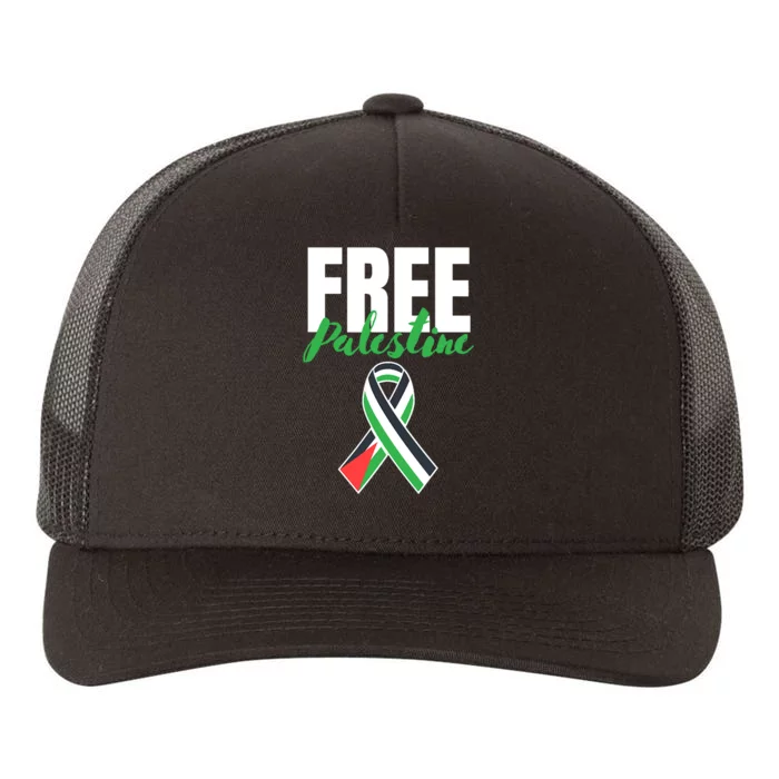 Free Palestine Gaza Palestinian Flag Yupoong Adult 5-Panel Trucker Hat