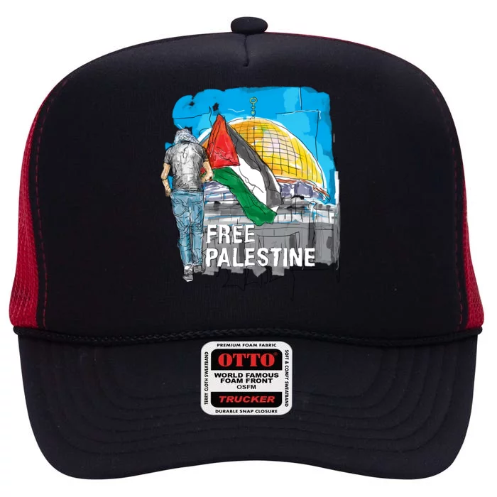 Free Palestine Gift Save Gaza Gift High Crown Mesh Trucker Hat