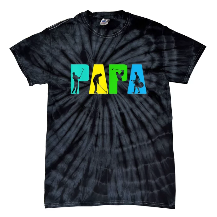 Funny Papa Golf Gift For Dad Father's Day Tie-Dye T-Shirt