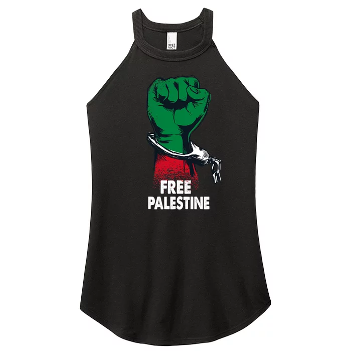 Free Palestine Gaza Palestinian Flag Women’s Perfect Tri Rocker Tank