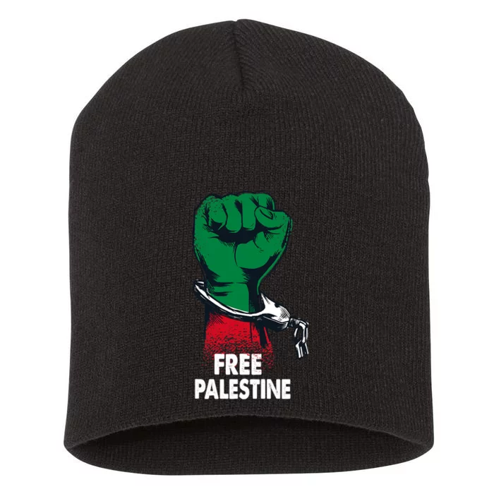 Free Palestine Gaza Palestinian Flag Short Acrylic Beanie