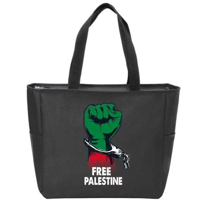 Free Palestine Gaza Palestinian Flag Zip Tote Bag