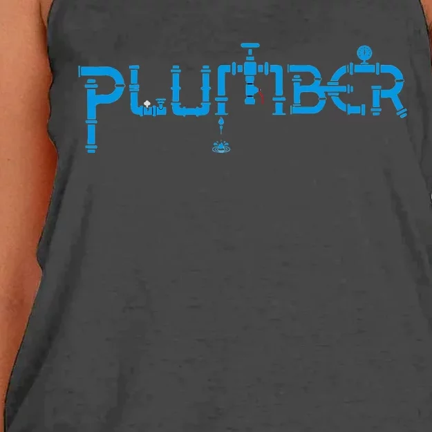 Funny Plumber Gift For Cool Plumbing Play With Nipples Women's Knotted Racerback Tank