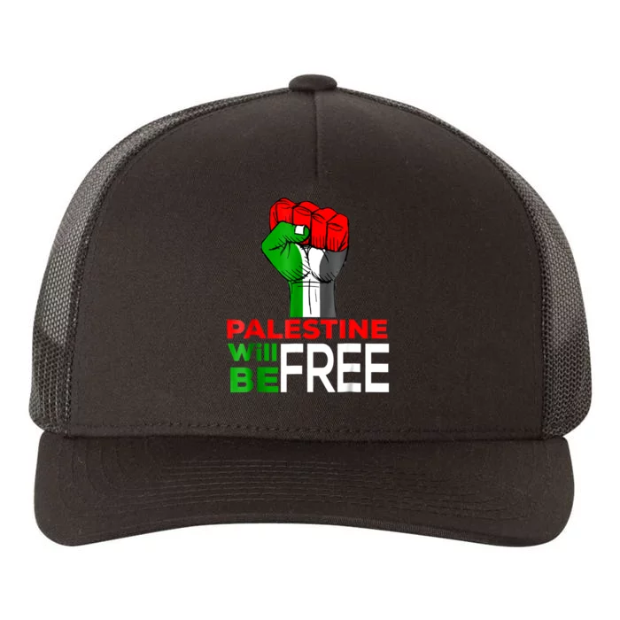 Free Palestine Gaza Palestinian Flag Yupoong Adult 5-Panel Trucker Hat